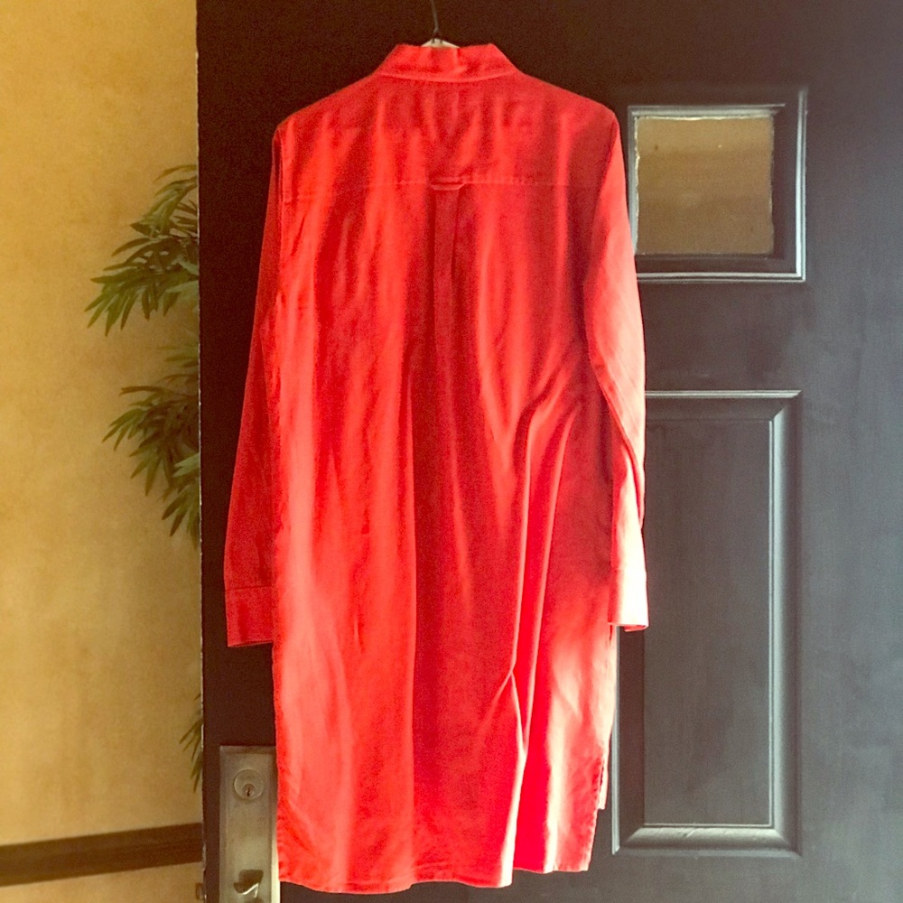 Red shirt dress